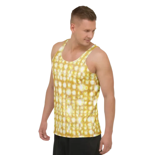 Golden Radiance on a Men's Tank Top