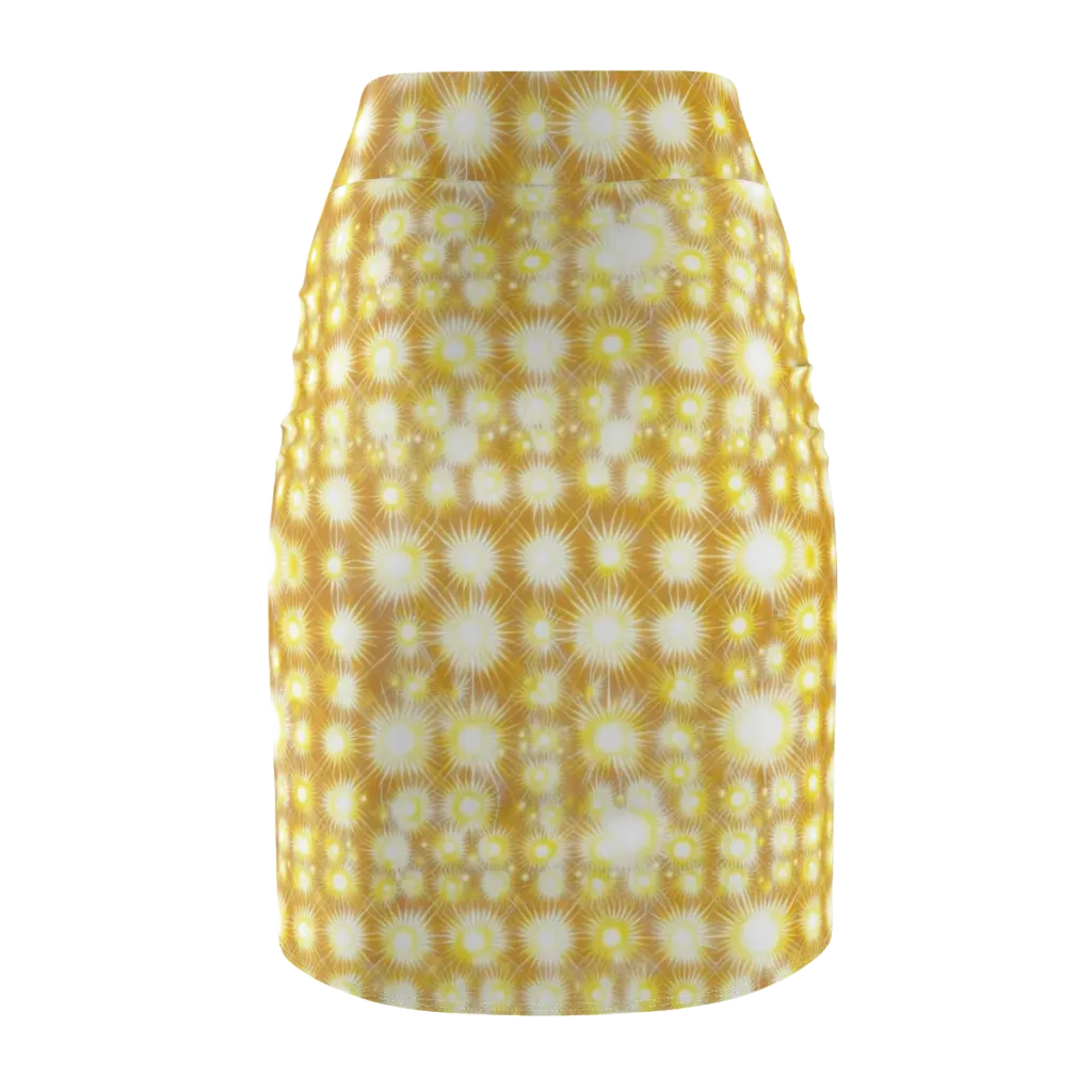 Golden Radiance on Pencil Skirt — Back