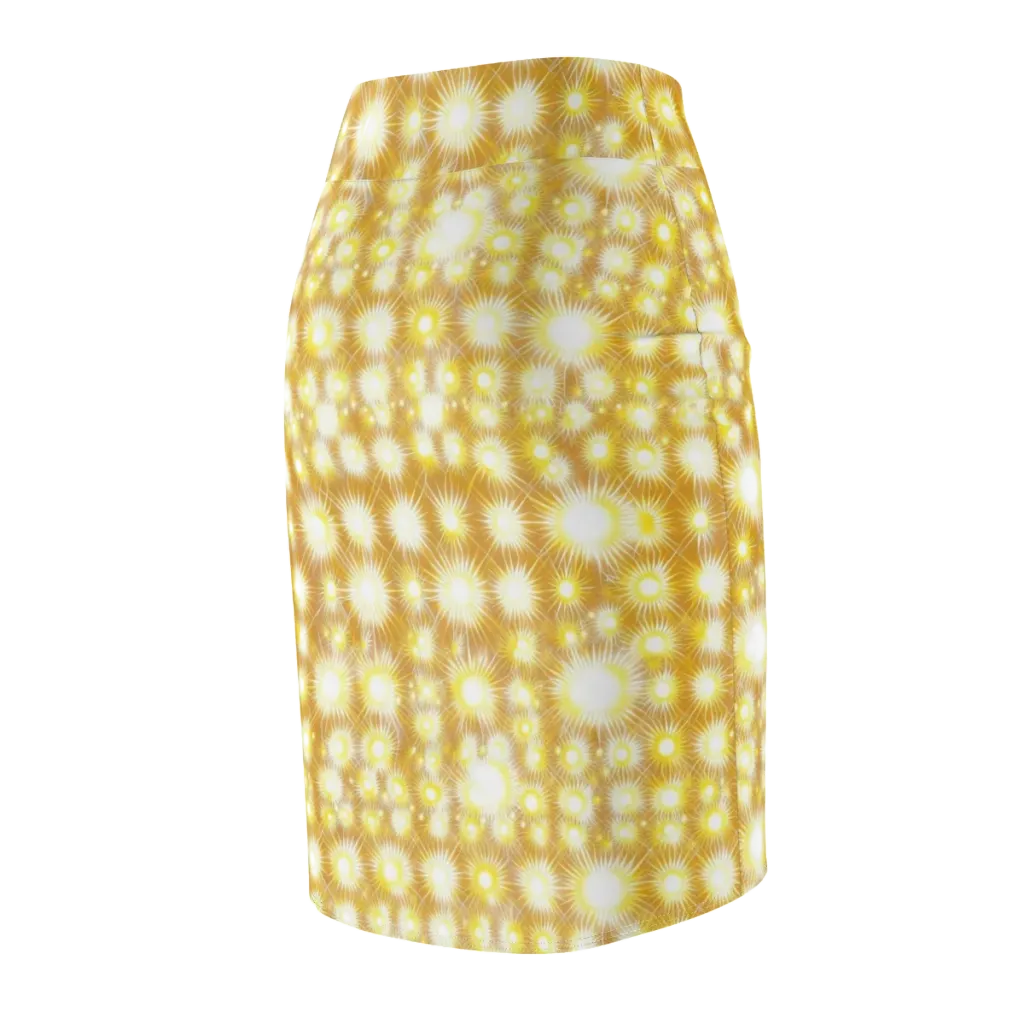 Golden Radiance on Pencil Skirt — Back Side