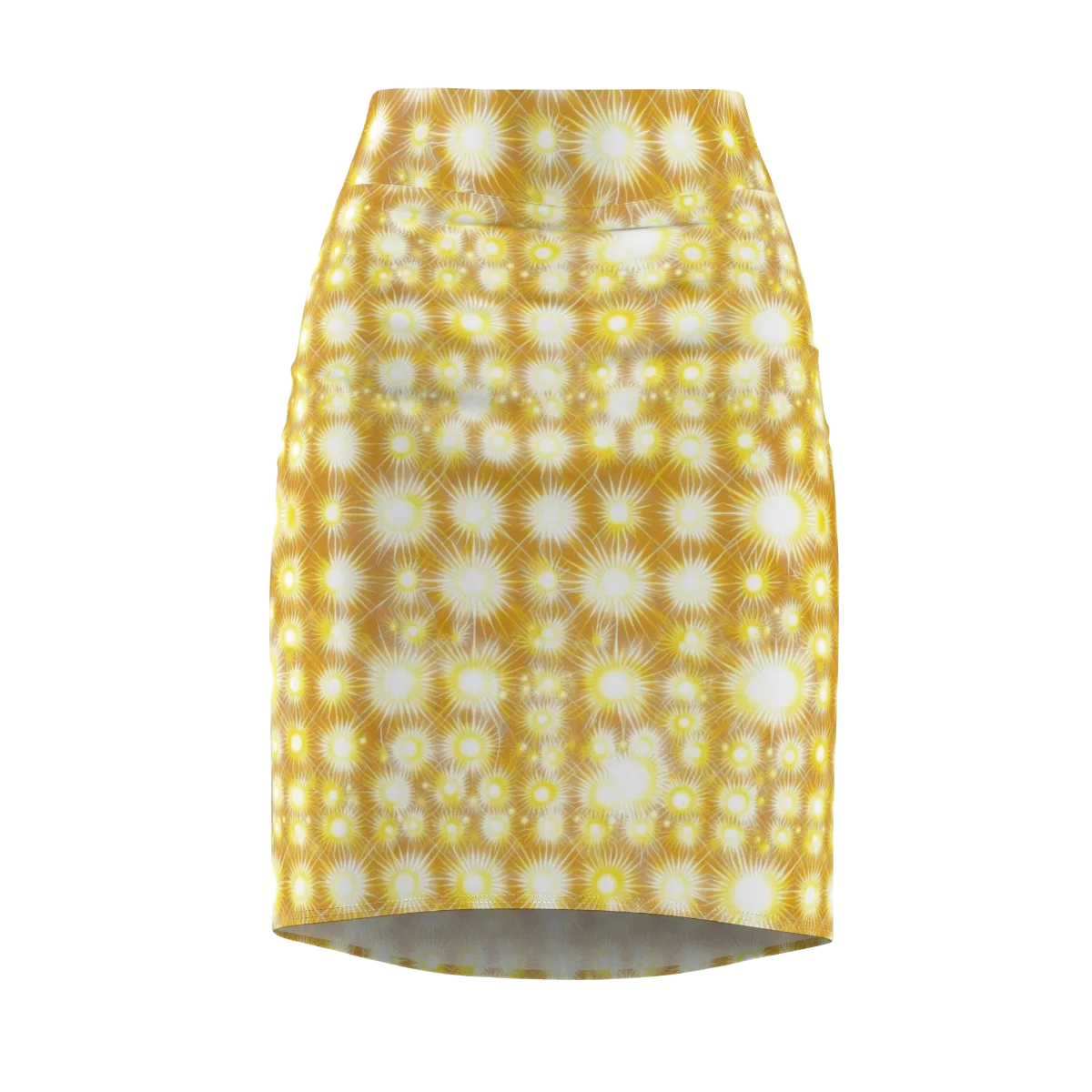 Golden Radiance on Pencil Skirt — Front