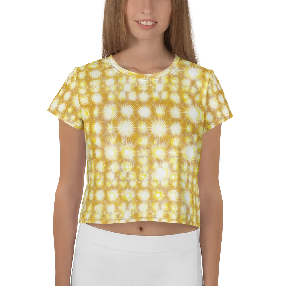 Golden Radiance on Crop Tee — Front