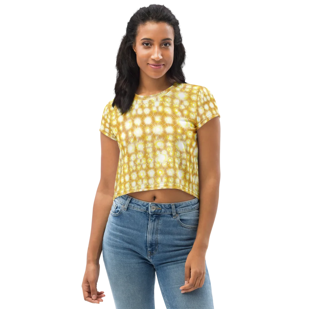 Golden Radiance on Crop Tee — Front