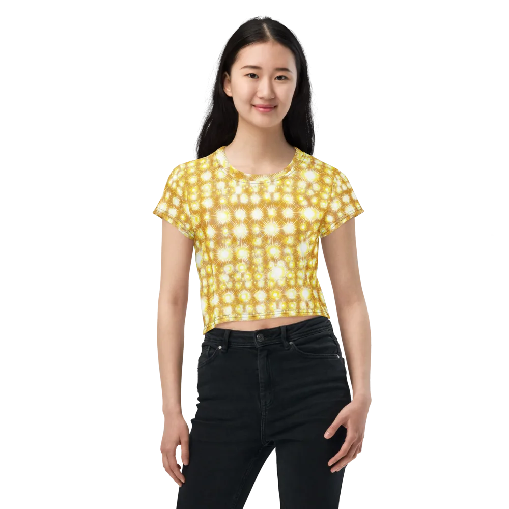 Golden Radiance on Crop Tee — Front