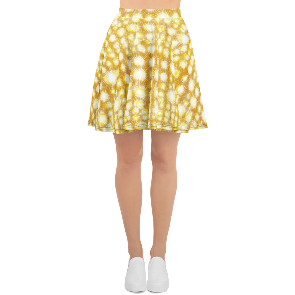 Golden Radiance on Skater Skirt — Front