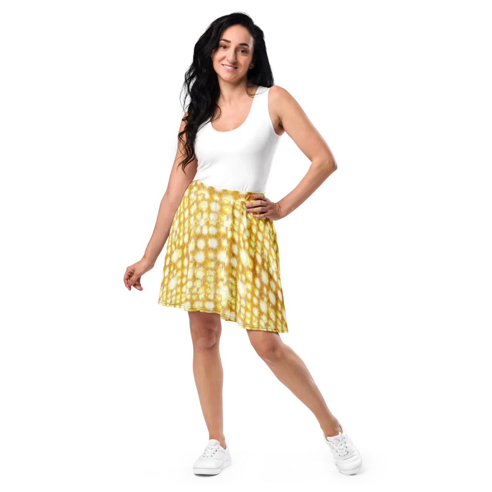 Golden Radiance on Skater Skirt — Front