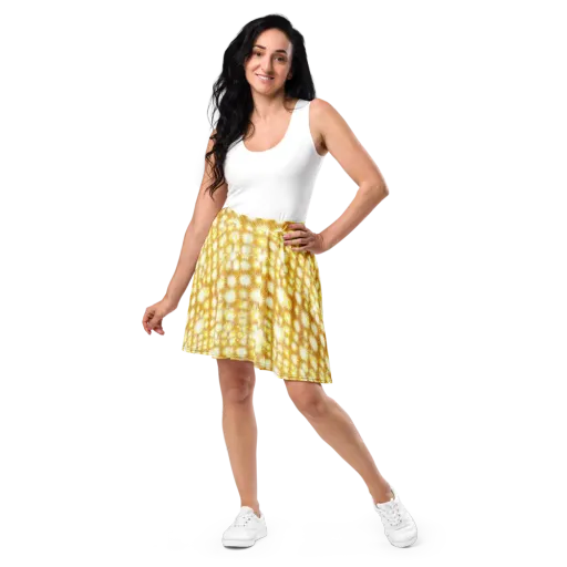 Golden Radiance on a Skater Skirt