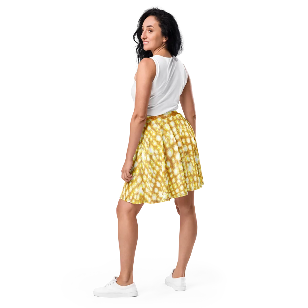 Golden Radiance on Skater Skirt — Back
