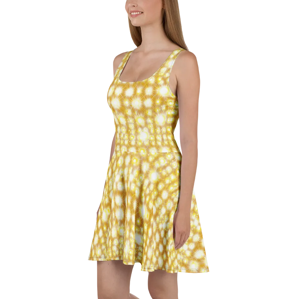 Golden Radiance on Skater Dress — Left