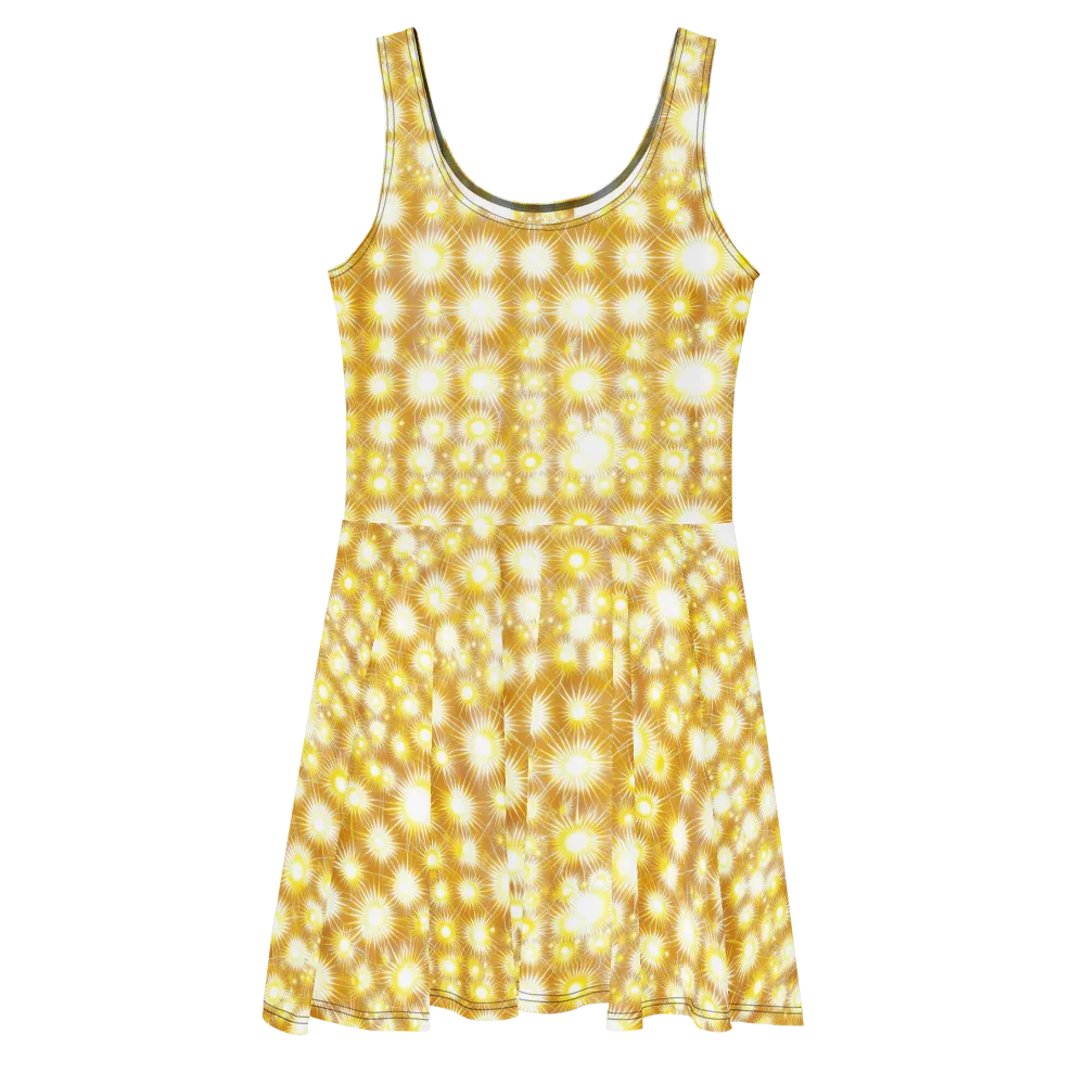 Golden Radiance on Skater Dress — Front