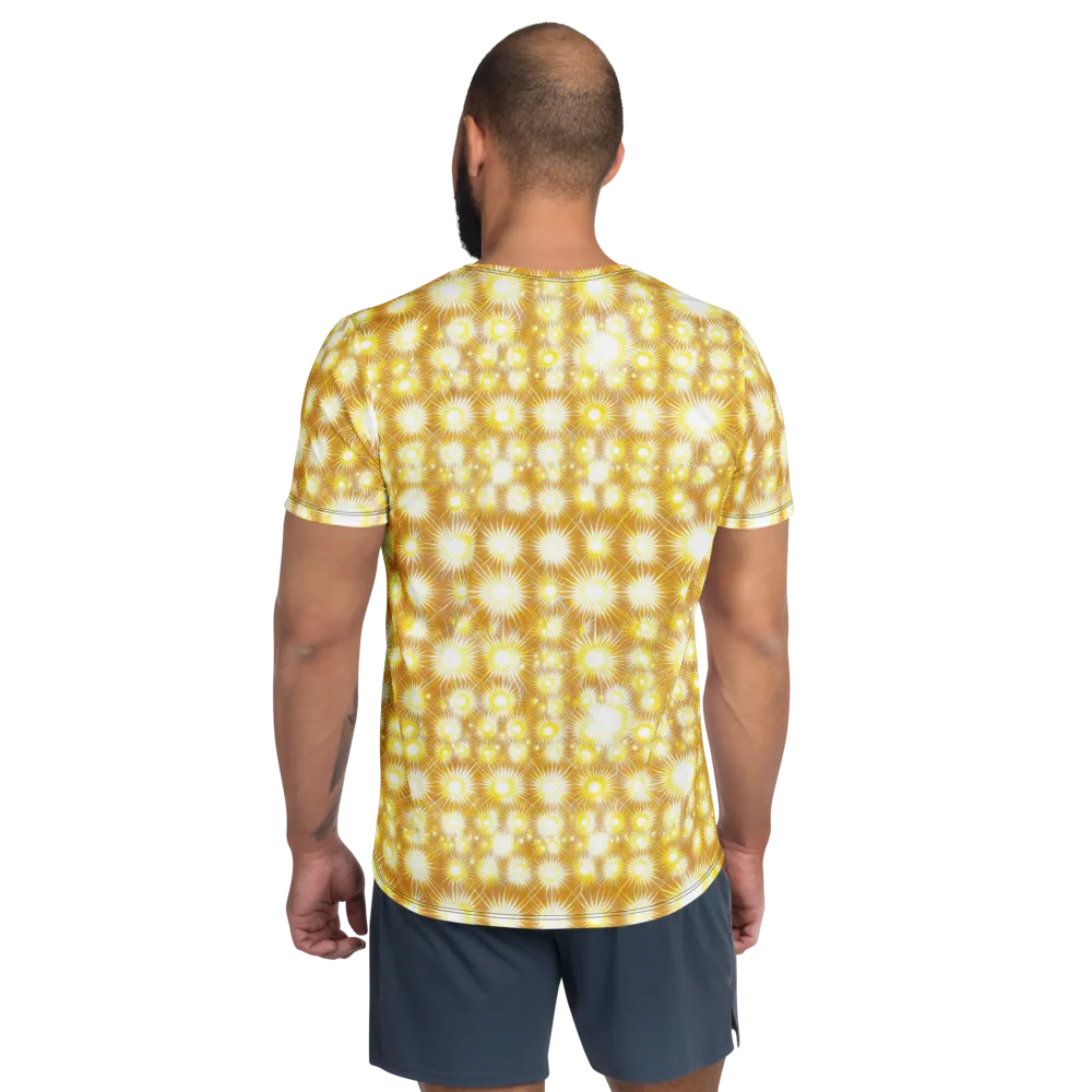 Golden Radiance on Men's Athletic T-Shirt — Back
