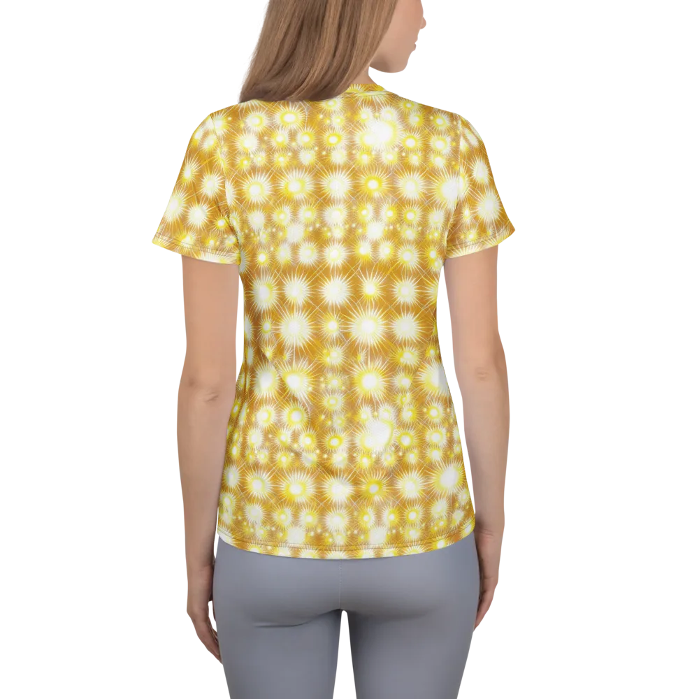 Golden Radiance on Women's Athletic T-Shirt — Back