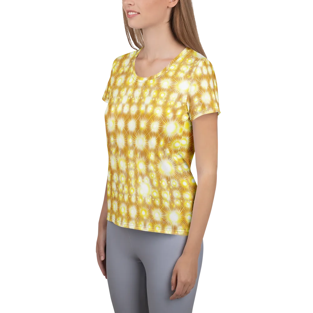 Golden Radiance on Women's Athletic T-Shirt — Left