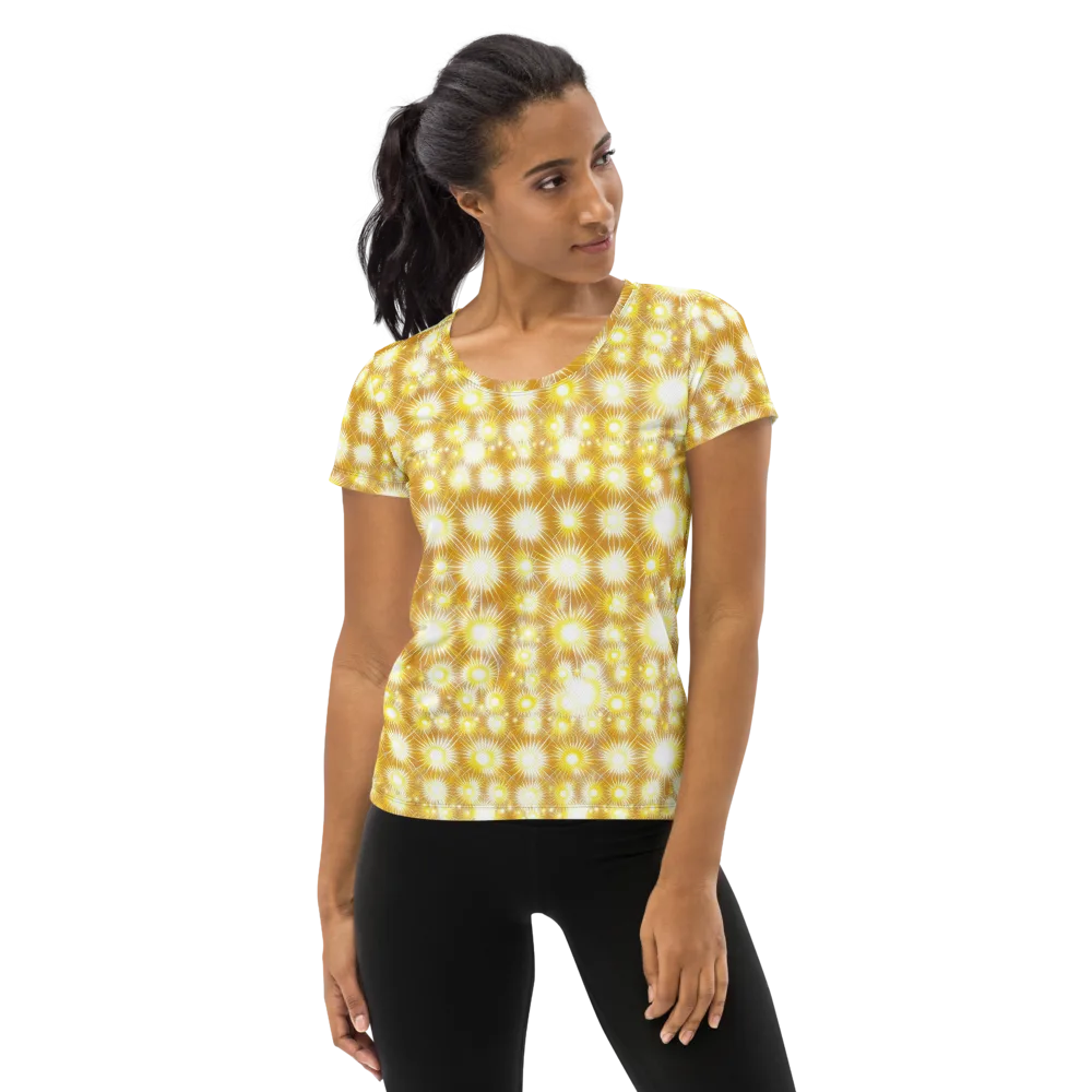 Golden Radiance on Women's Athletic T-Shirt — Front