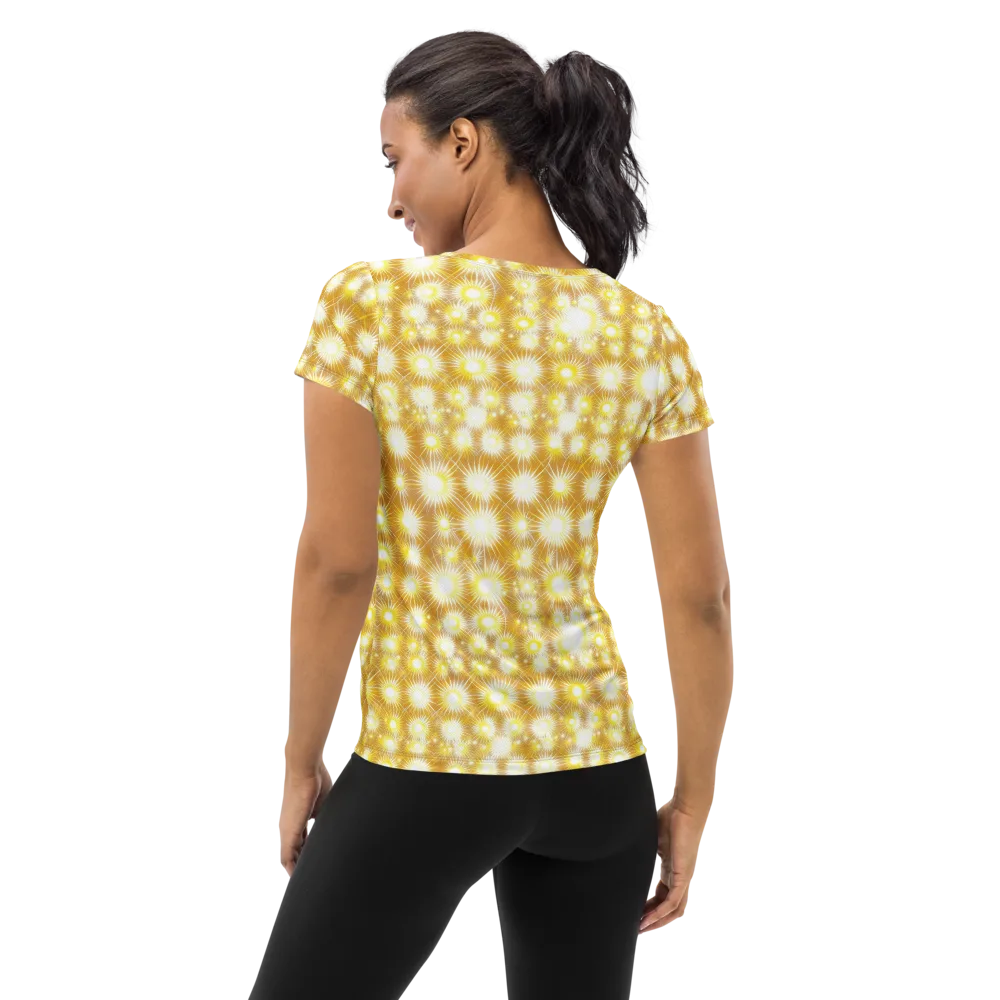 Golden Radiance on Women's Athletic T-Shirt — Back