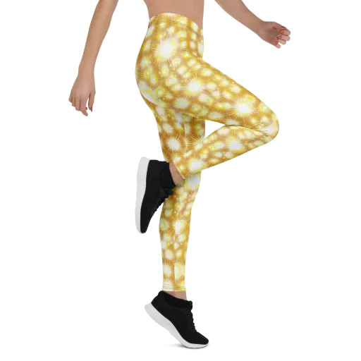 Golden Radiance on a Leggings