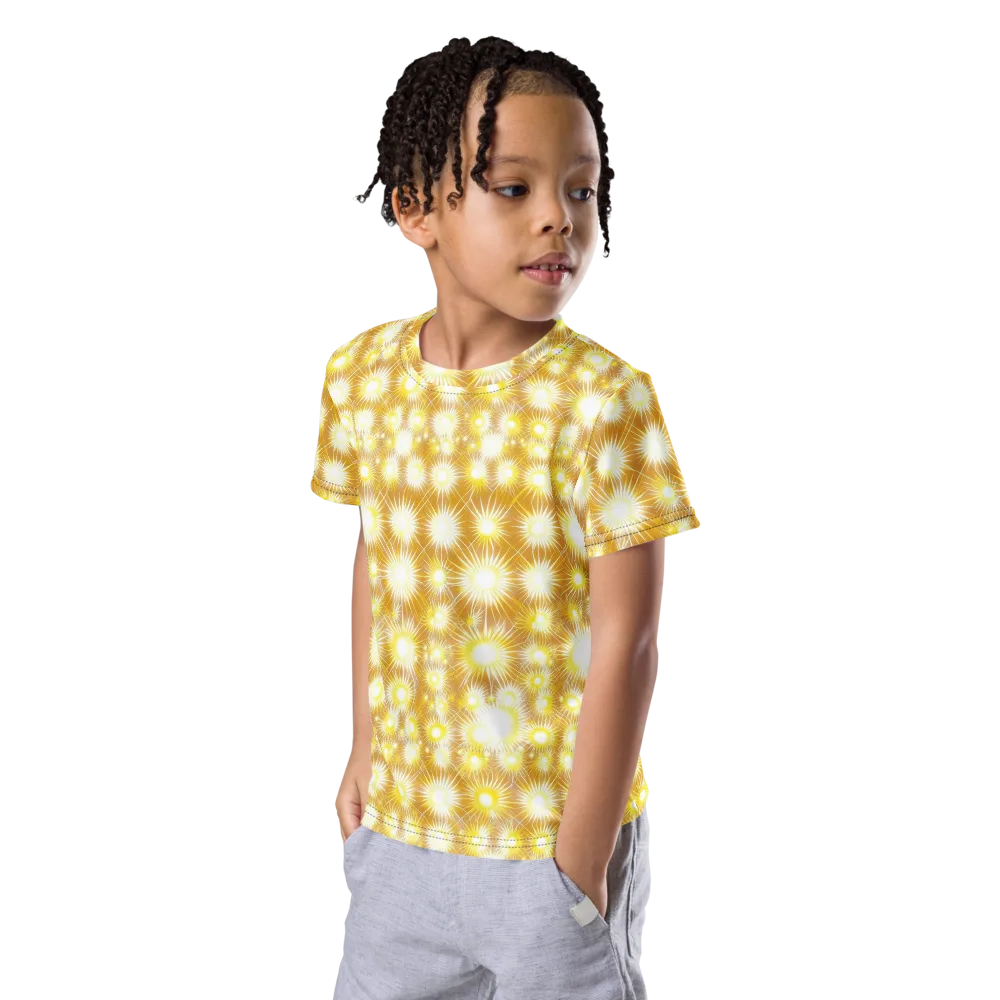 Golden Radiance on Kids Crew Neck T-Shirt — Left Front