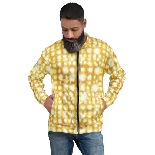 Golden Radiance on a Bomber Jacket