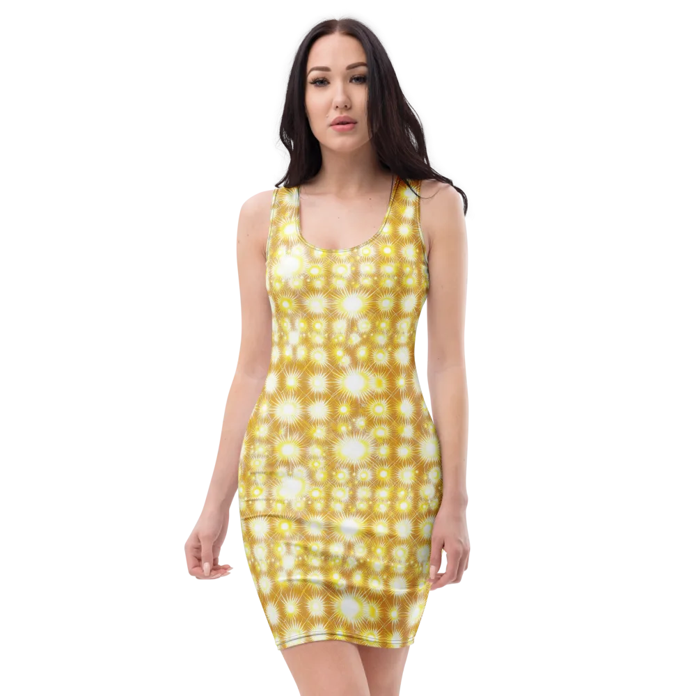 Golden Radiance on Bodycon Dress — Front
