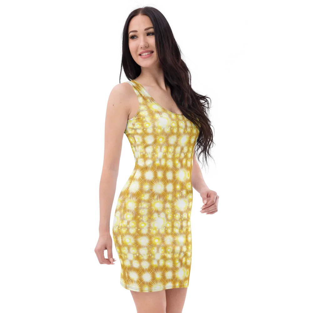 Golden Radiance on Bodycon Dress — Right Front
