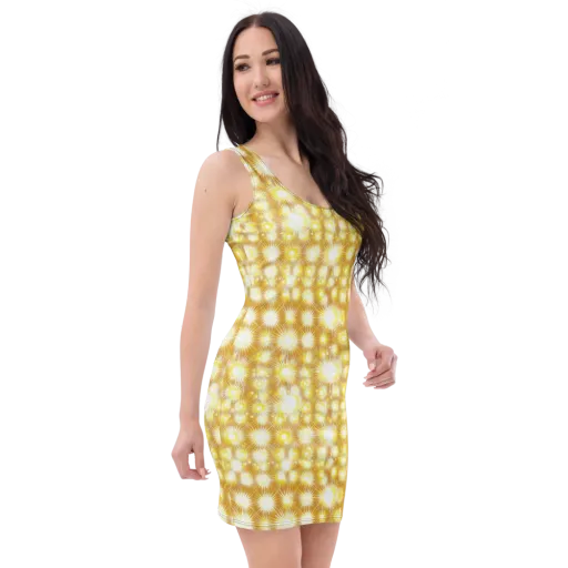 Golden Radiance on a Bodycon Dress