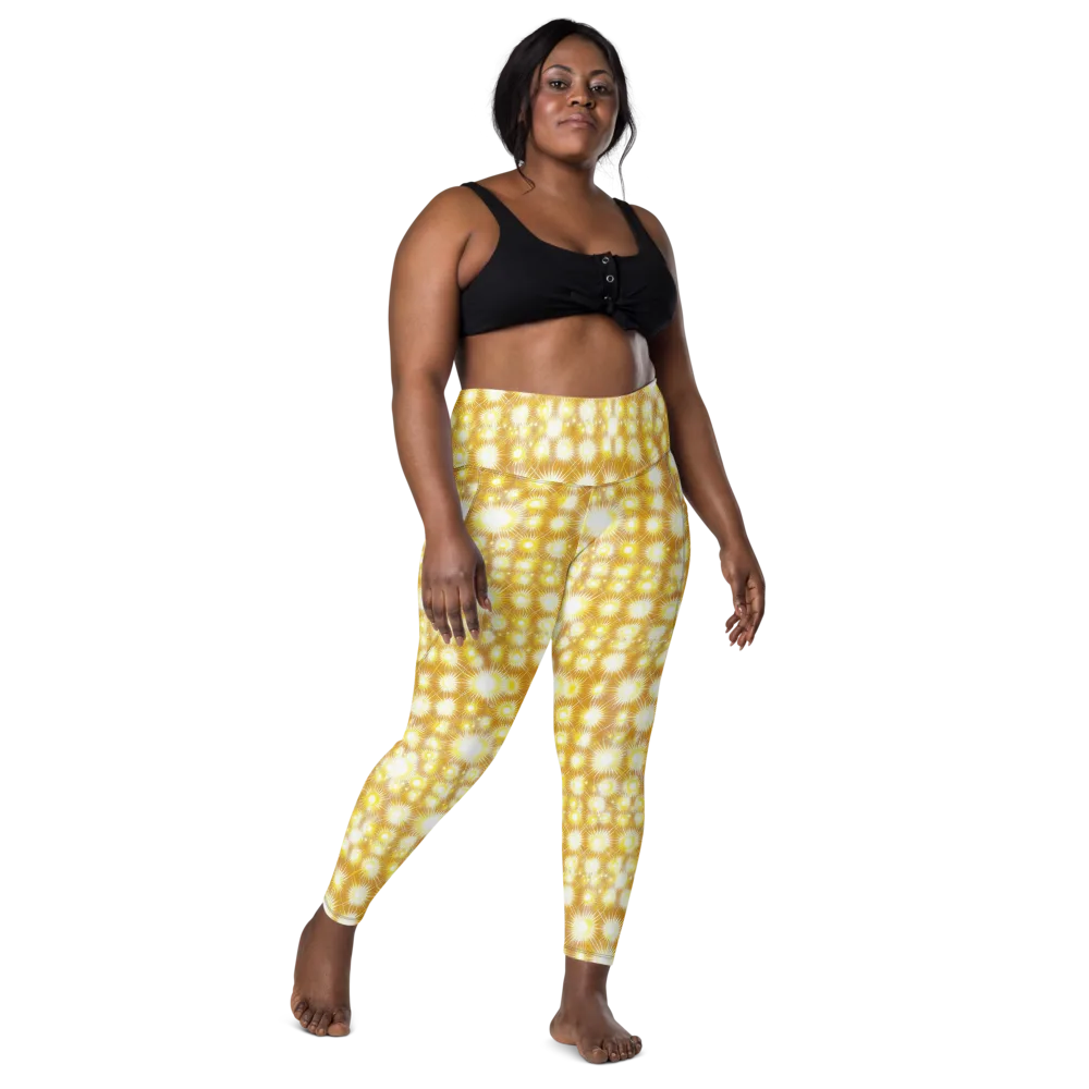 Golden Radiance on Leggings with Pockets — Front
