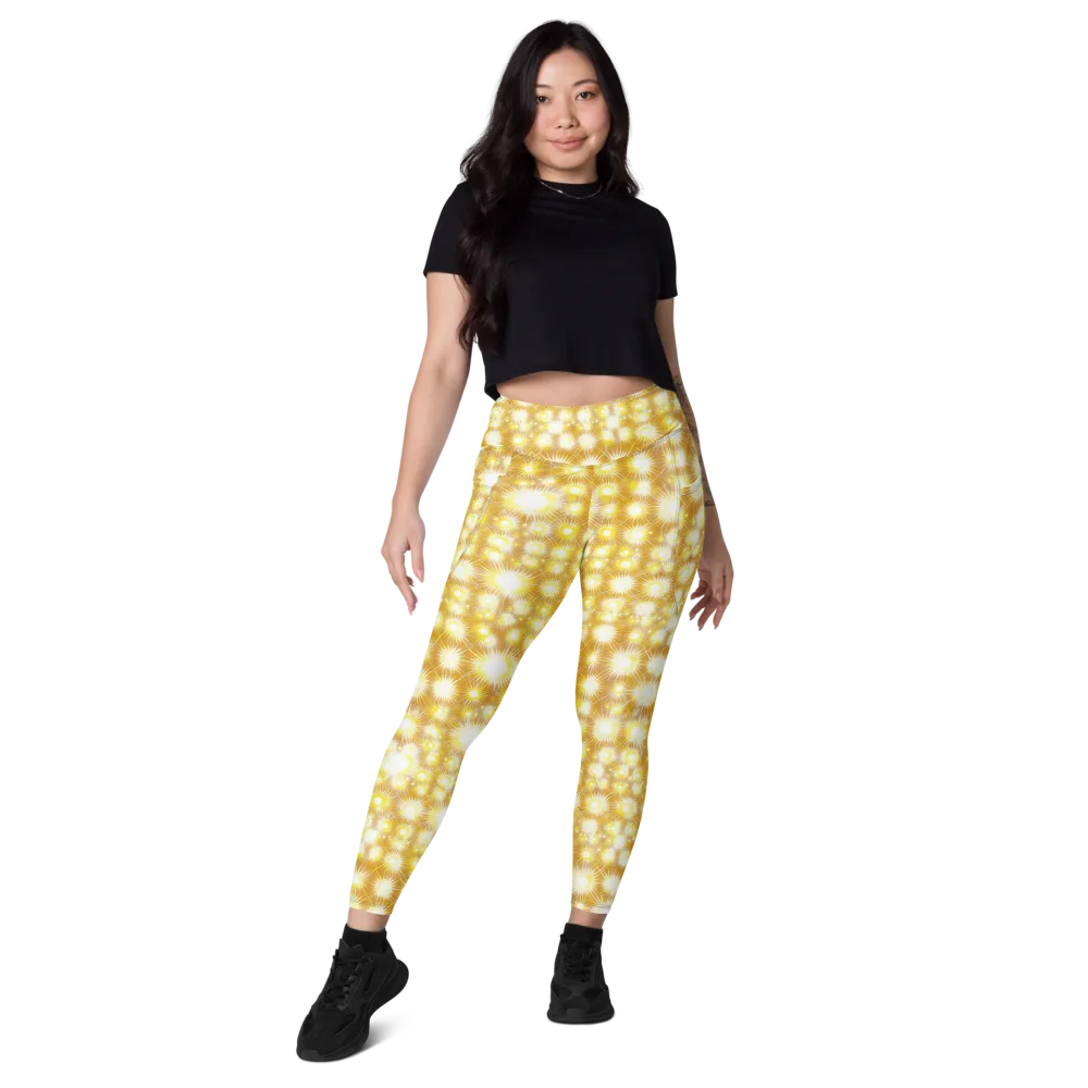 Golden Radiance on Leggings with Pockets — Front