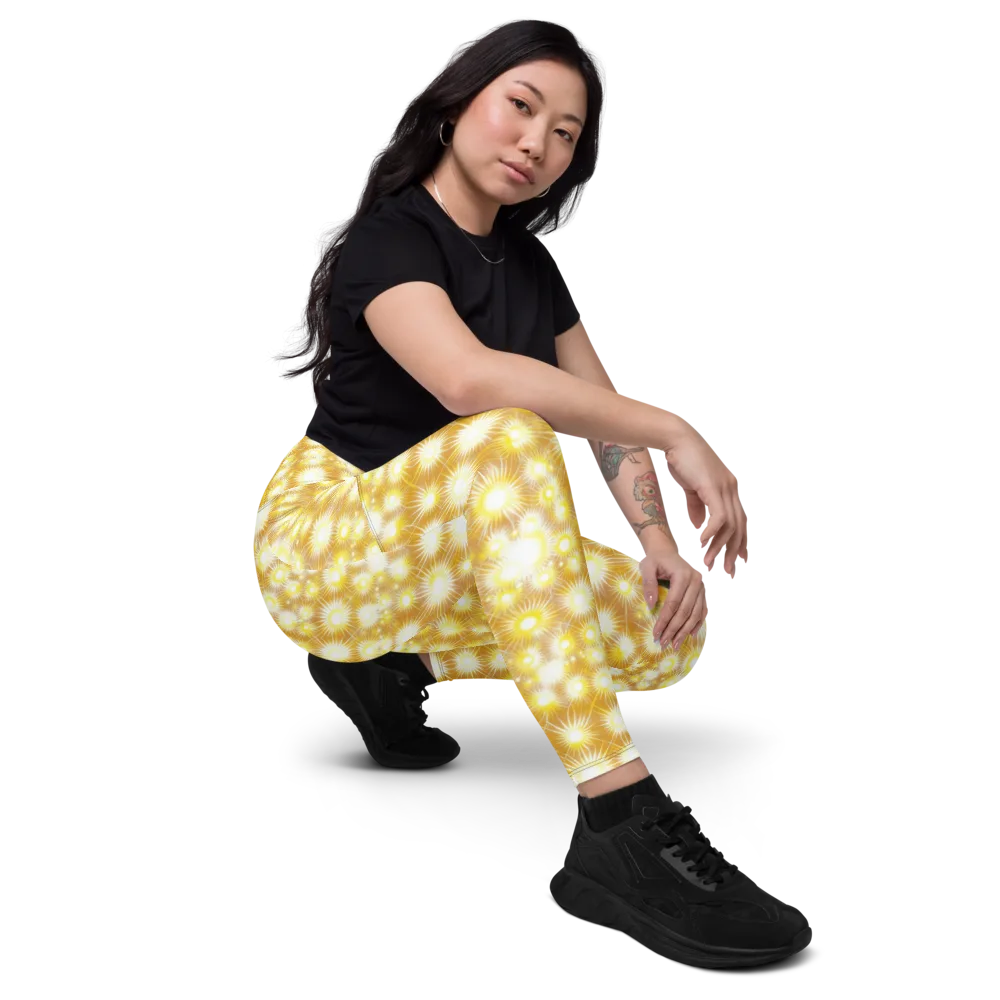 Golden Radiance on Leggings with Pockets — Right Front