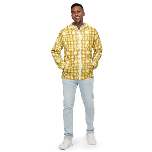 Golden Radiance on a Men's Windbreaker