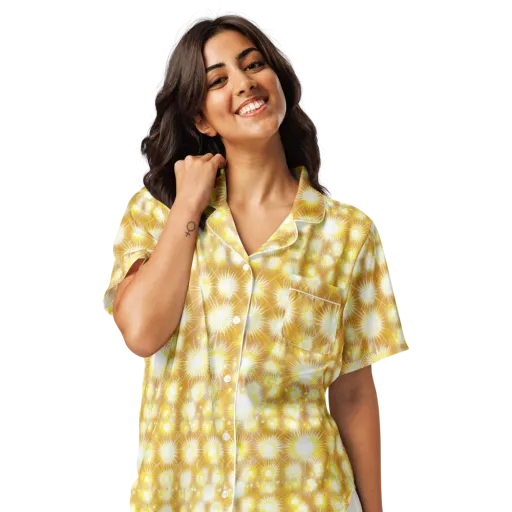 Golden Radiance on a Women's Short Sleeve Pajama Top