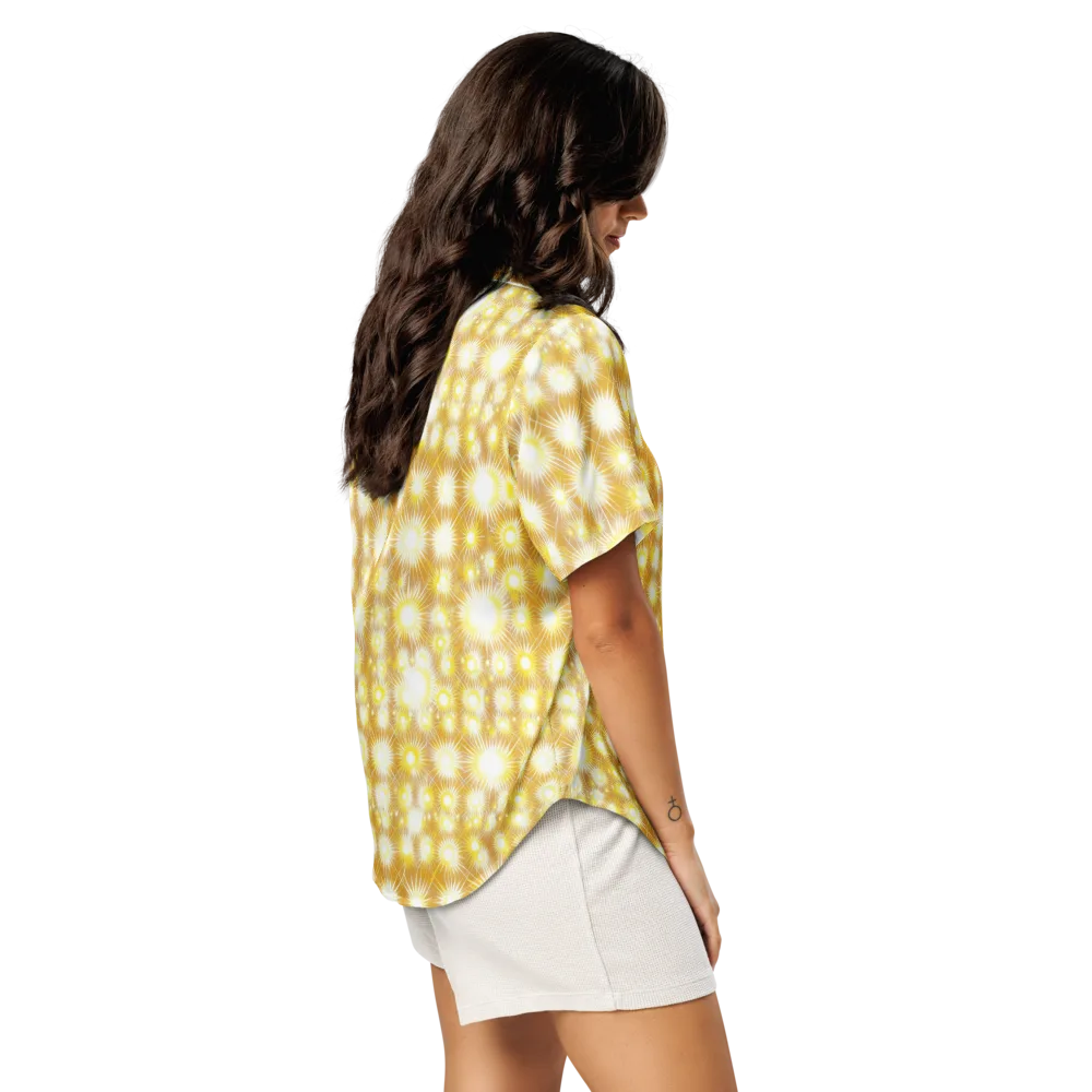 Golden Radiance on Women's Short Sleeve Pajama Top — Right Back