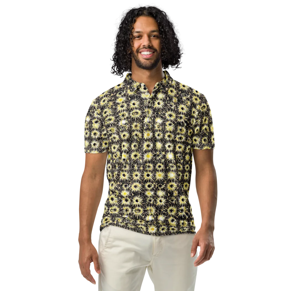Gilded Sunburst on Men's Slim Fit Polo Shirt — Front