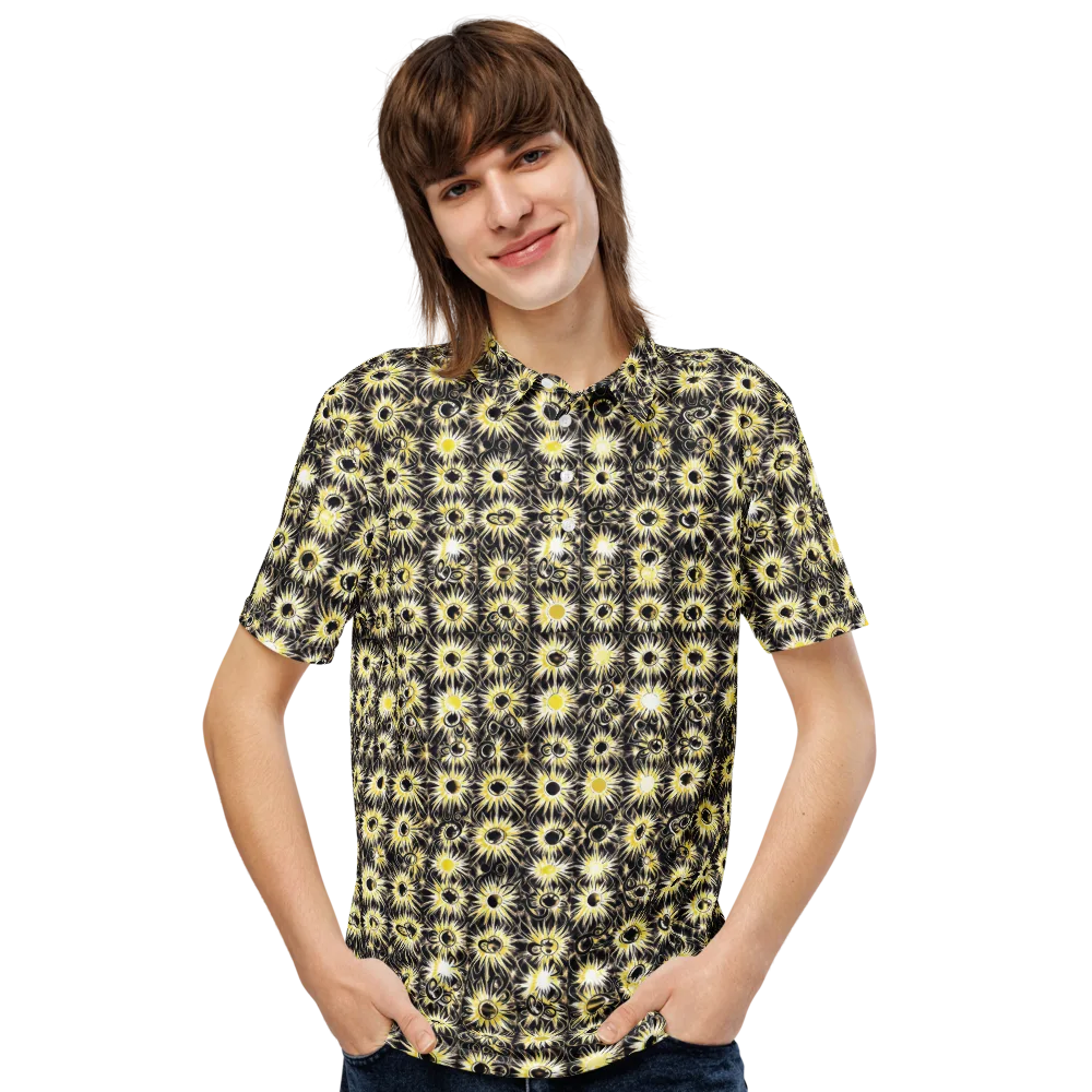Gilded Sunburst on Men's Slim Fit Polo Shirt — Front