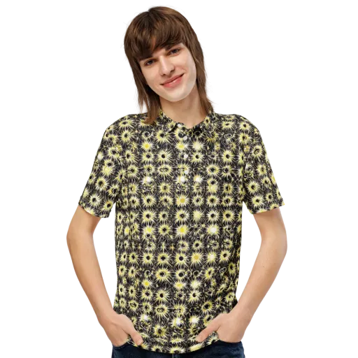 Gilded Sunburst on a Men's Slim Fit Polo Shirt