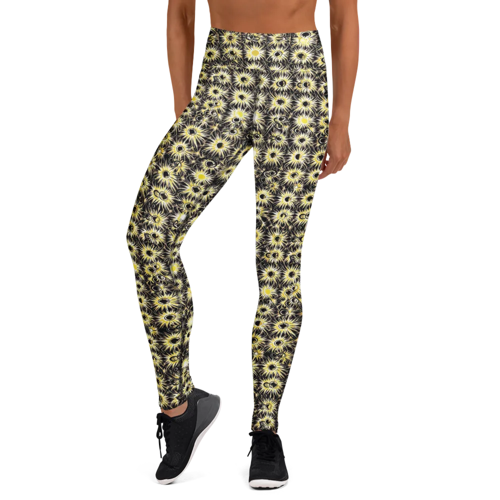 Gilded Sunburst on Yoga Leggings — Front