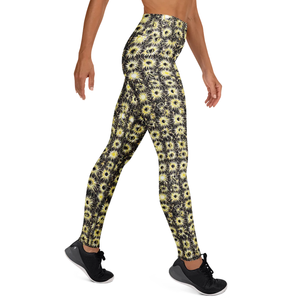 Gilded Sunburst on Yoga Leggings — Right