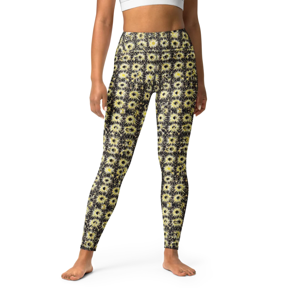 Gilded Sunburst on Yoga Leggings — Front