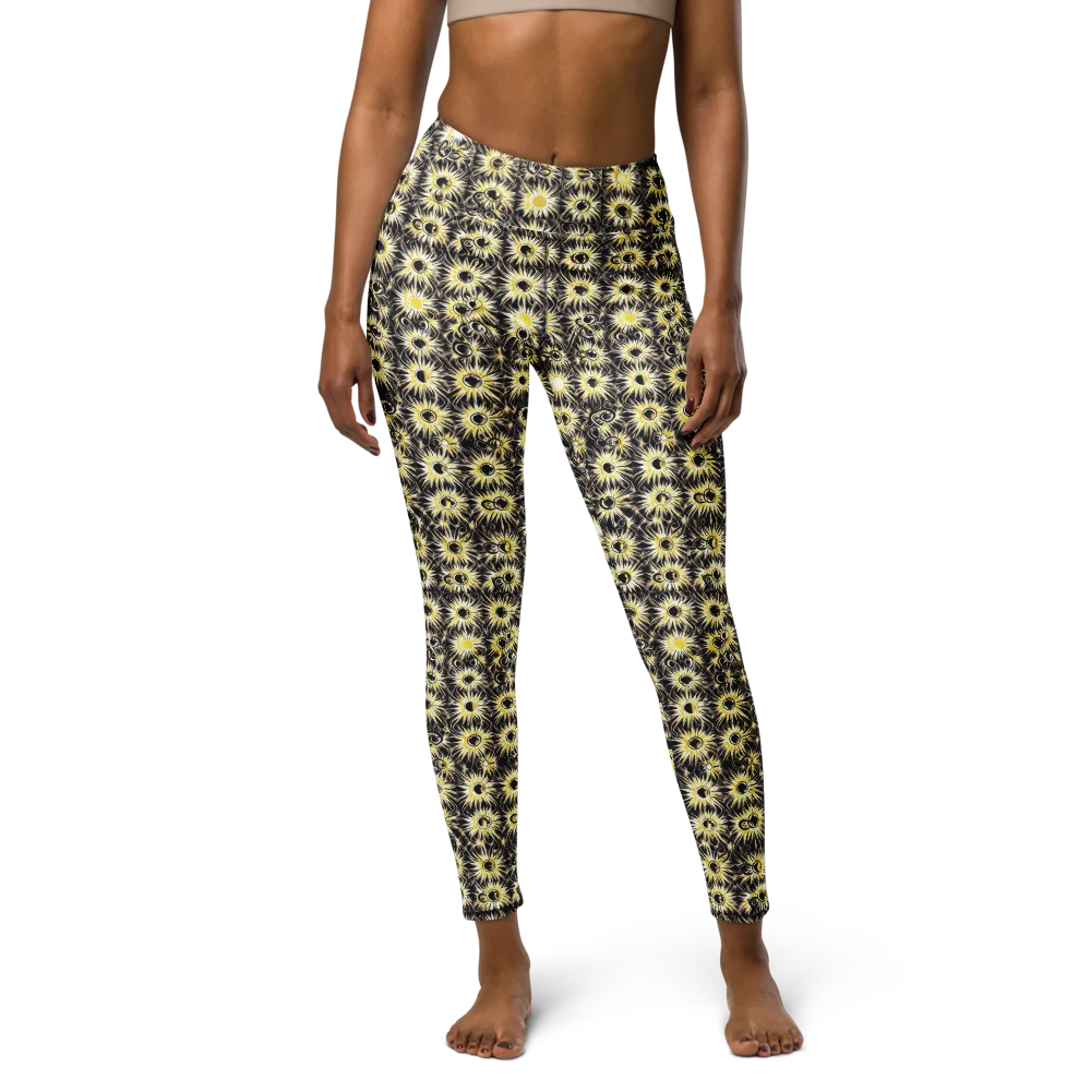 Gilded Sunburst on Yoga Leggings — Front