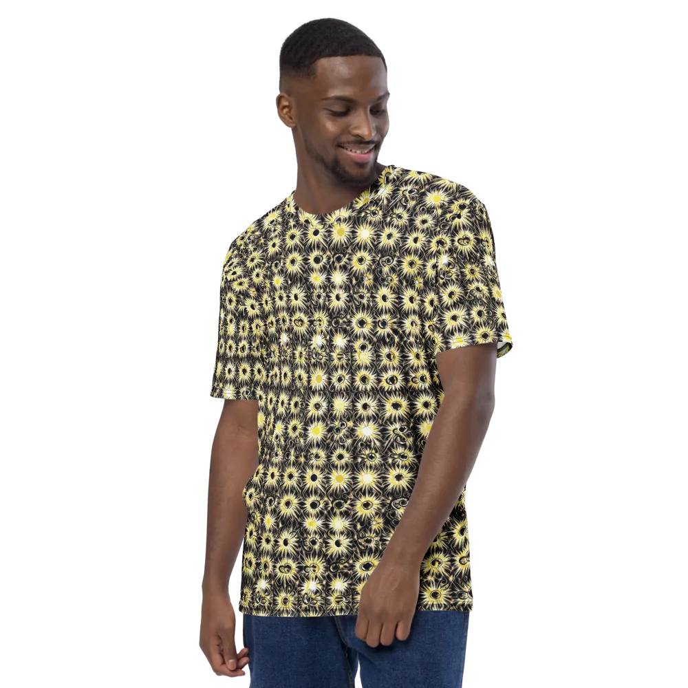 Gilded Sunburst on Men's Crew Neck T-Shirt — Left
