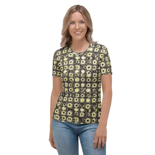 Gilded Sunburst on a Women's Crew Neck T-Shirt