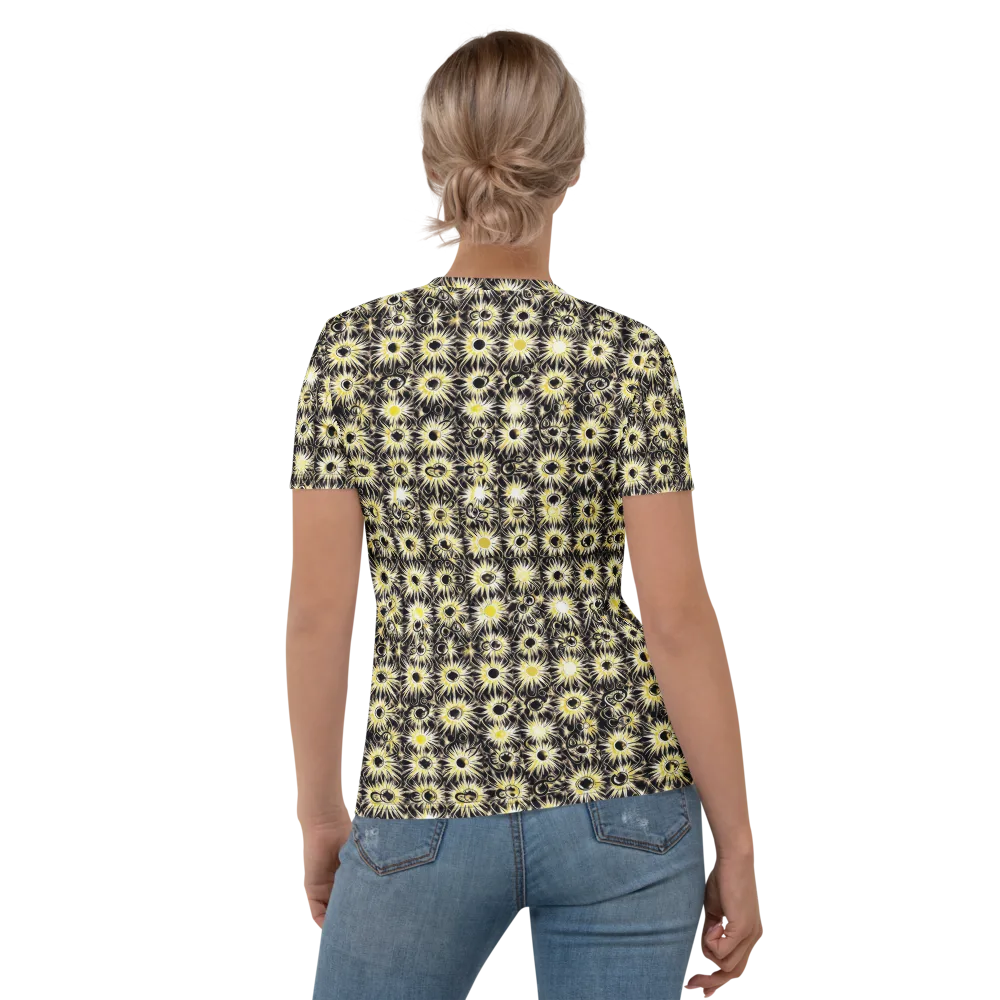 Gilded Sunburst on Women's Crew Neck T-Shirt — Back
