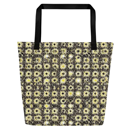 Gilded Sunburst on a Large Tote Bag W/ Pocket