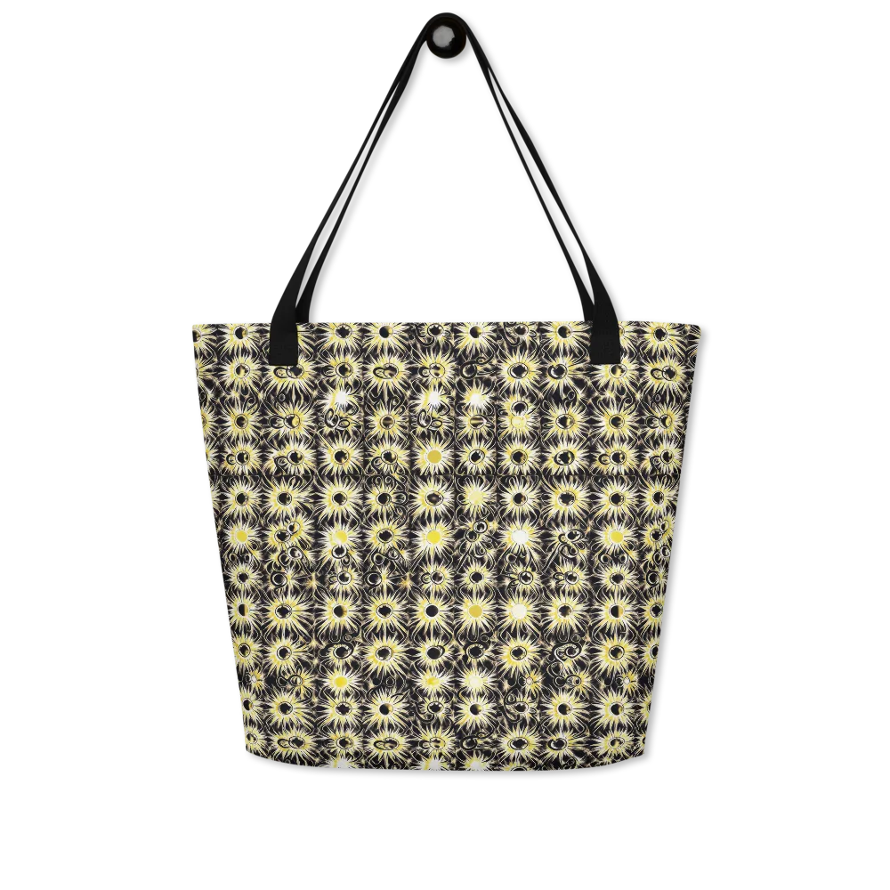 Gilded Sunburst on Large Tote Bag W/ Pocket — Front