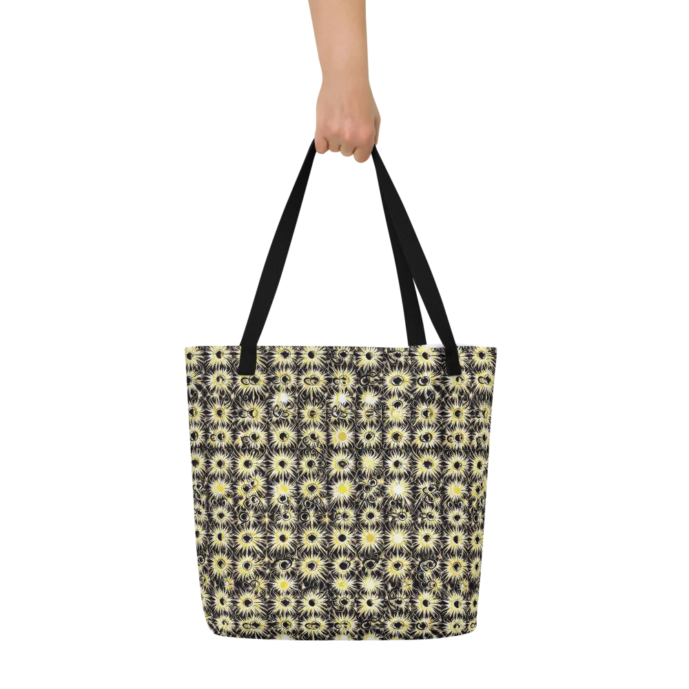 Gilded Sunburst on Large Tote Bag W/ Pocket — Front