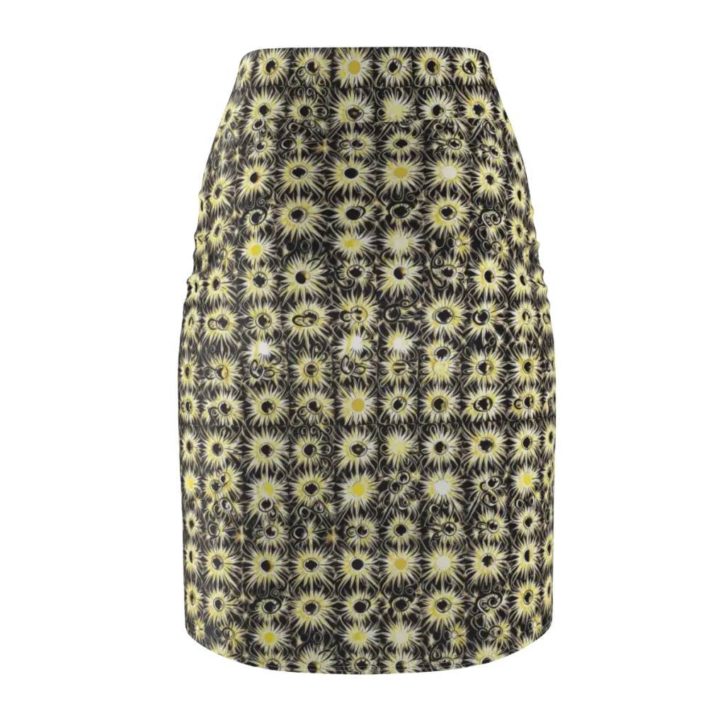 Gilded Sunburst on Pencil Skirt — Back