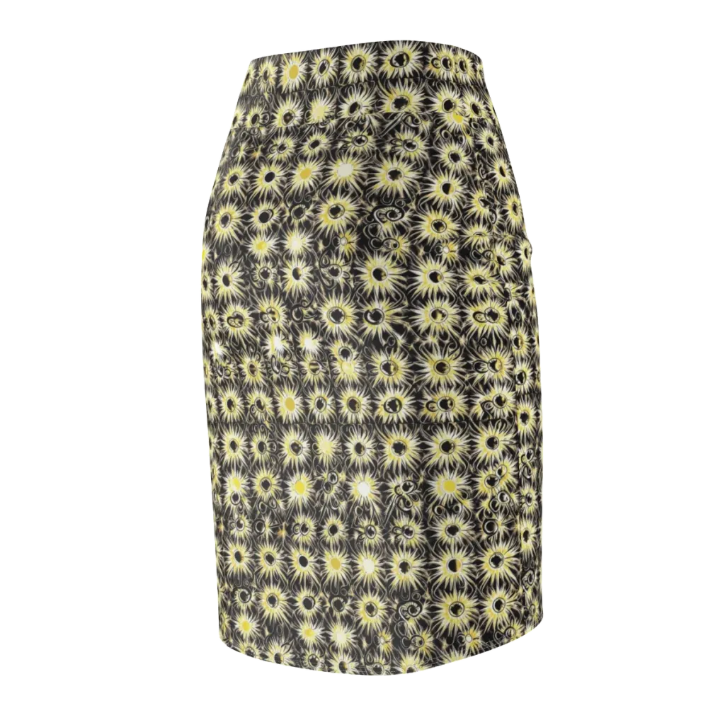 Gilded Sunburst on Pencil Skirt — Back Side