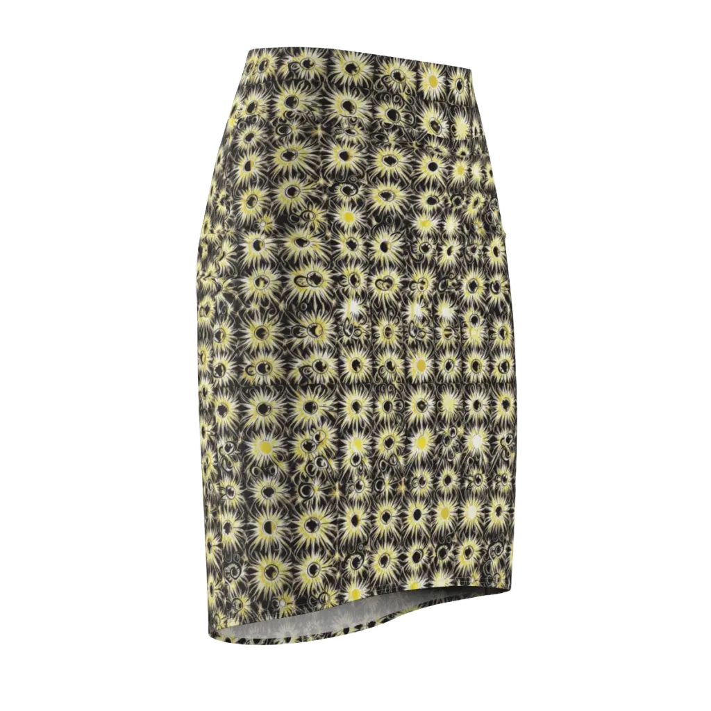 Gilded Sunburst on Pencil Skirt — Front Side