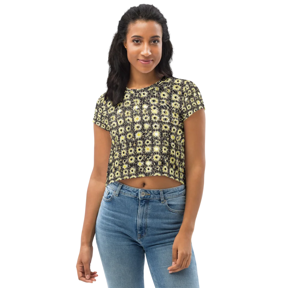 Gilded Sunburst on Crop Tee — Front