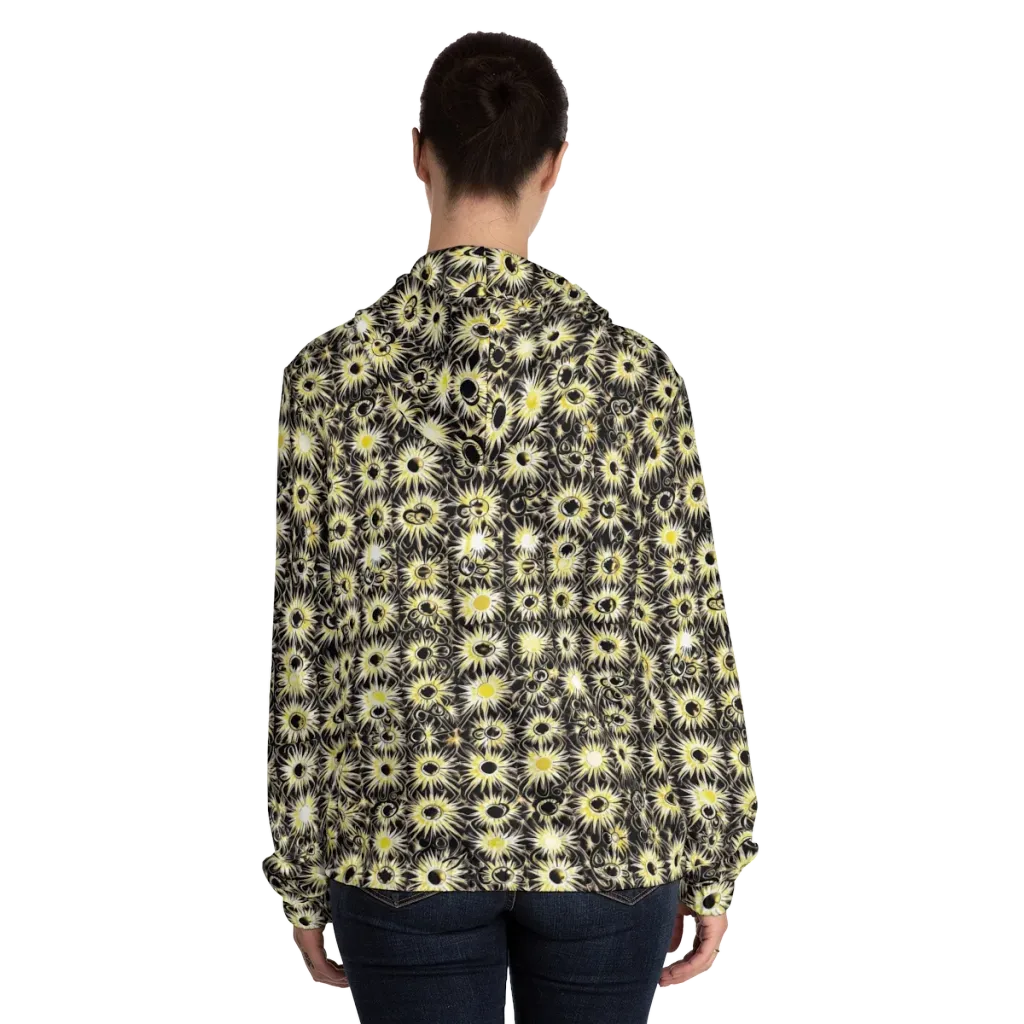 Gilded Sunburst on Women's Full-Zip Hoodie — Back On Person
