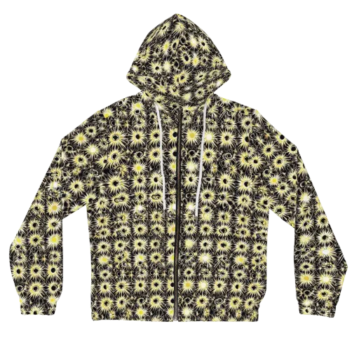 Gilded Sunburst on a Women's Full-Zip Hoodie