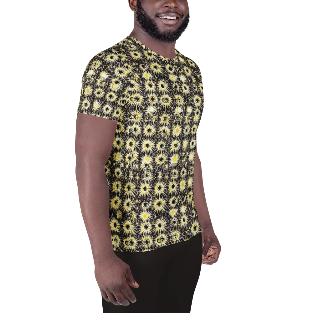 Gilded Sunburst on Men's Athletic T-Shirt — Right